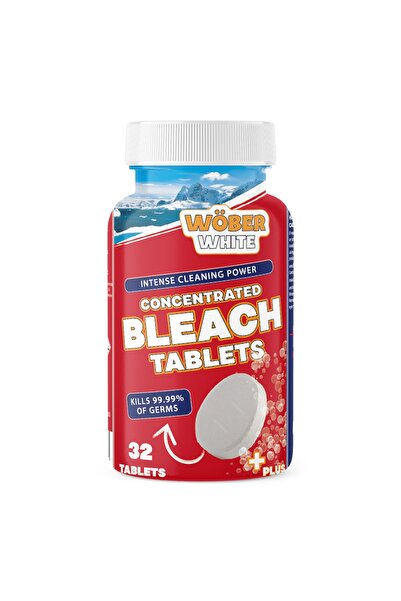WÖBER WHITE Çamaşır Suyu Tableti Hijyenik Ultra Konsantre Yüksek Temizlik 32 ...