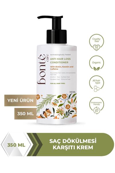 Saç Dökülmesi Karşıtı Saç Kremi – Anti Hair Loss Conditioner – Biotin, Keratin & Kafein – 350 ml