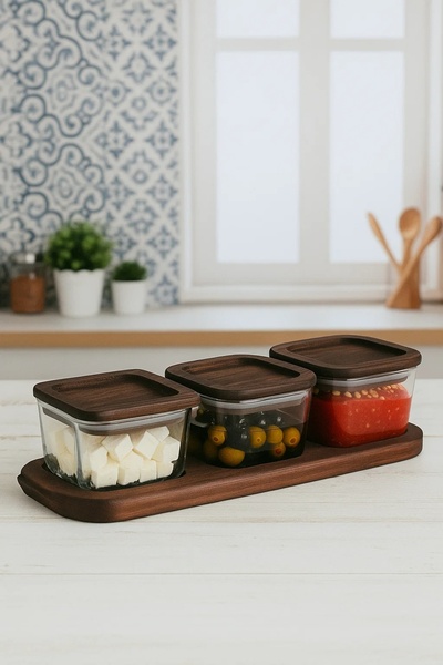 Bambum Nero - Enzo - 7 Piece Glass Breakfast Set Breakfast Set