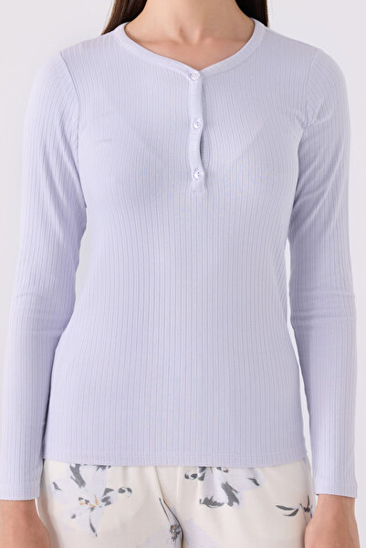 Pierre Cardin Kadın Mavi Uzun Kol Pijama Takım