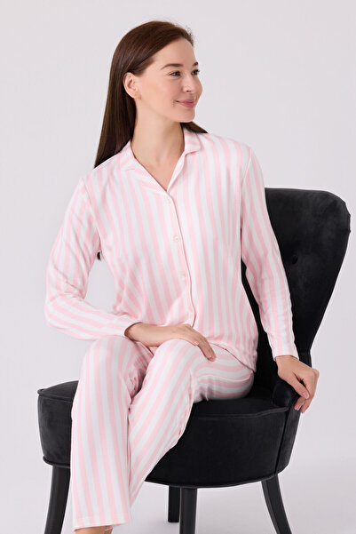 Arnetta Kadın Pembe Gömlek Pijama Takım