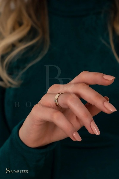 Bora Mücevherat 5MM 8 AYAR ALTIN KESME ALYANS , TAŞSIZ ALYANS , 8 AYAR ALTIN ALYANS , NİŞAN YÜZÜĞÜ