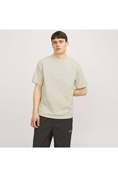 Jack & Jones Austin Application Erkek Krem Tişört (12256401-MOM)