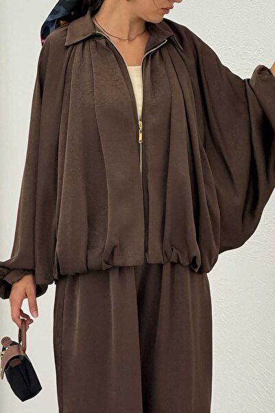 Safgiyim44 Brown Cape Effect Jacket Companion Set