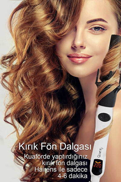 Hairens Hrs-320 Otomatik Saç Maşası - Kalın Su Dalgası 25mm - Beyaz