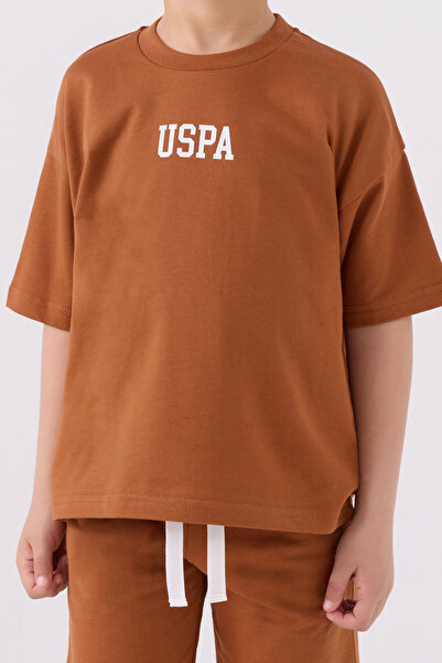 U.S. Polo Assn. Boy's Brown Bermuda Set