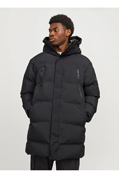 Jack & Jones Black Men's Coat 12260481_Jcoalpha Long Puffer Sn