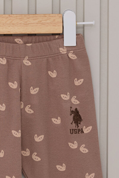 U.S. Polo Assn. Kız Bebek Kahverengi 2li Bebek Takım