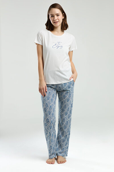 Arnetta Women's White Short Sleeve Pajama Set