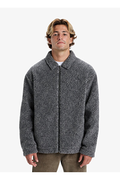 Quiksilver Dark Gray Men's Crew Neck Regular Waist Regular Fit Sweatshirt Aqyft03393Deck Fleece