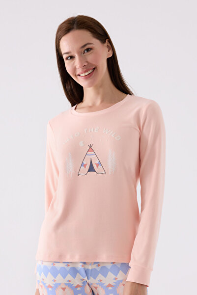 Arnetta Γυναικείο ροζ μακρυμάνικο σετ πιτζάμες