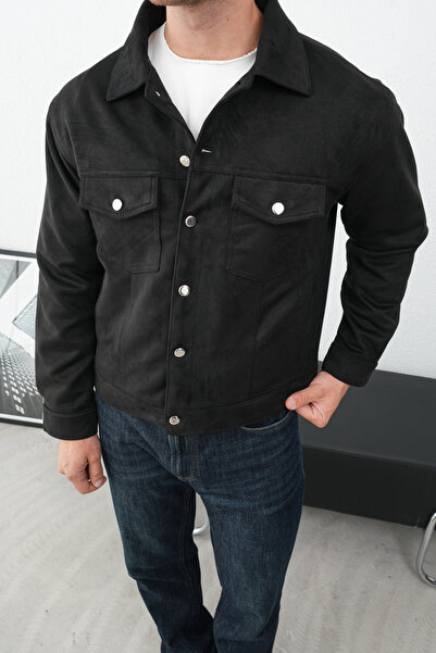 İLKCET MODA Чоловічий піджак з двома кишенями з преміум-замші
