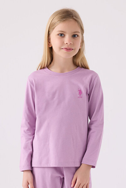 U.S. Polo Assn. Girl's Purple Long Sleeve Pajama Set