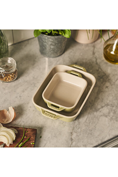 STAUB Seramik Fırın Kabı Seti 2'li Açık Yeşil