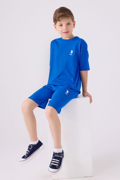 U.S. Polo Assn. Синій бермудський костюм для хлопчиків