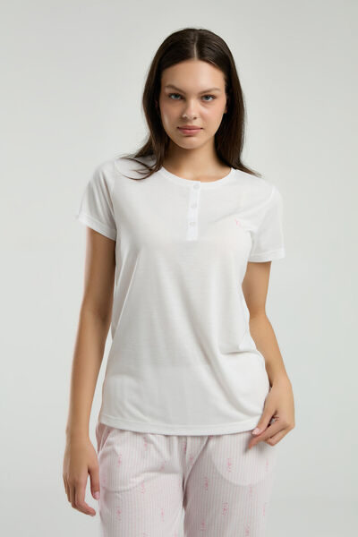 Arnetta Kadın Krem Kısa Kol Pijama Takım