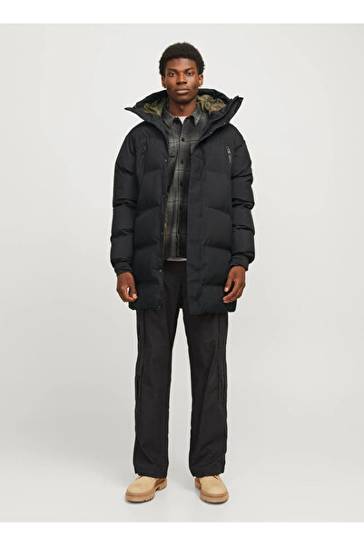 Jack & Jones Black Men's Coat 12260481_Jcoalpha Long Puffer Sn