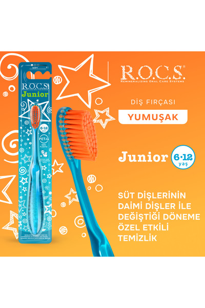 R.O.C.S. ROCSS Junior 6-12 Yaş Çocuk Diş Fırçası - Yumuşak Mavi (1 Adet)