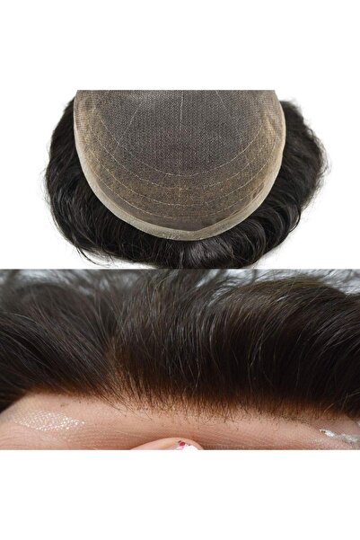 Protez Saç %100 İnsan Saçı Premium Protez Saç Siyah İsveç Tülü Full Dantel (F...