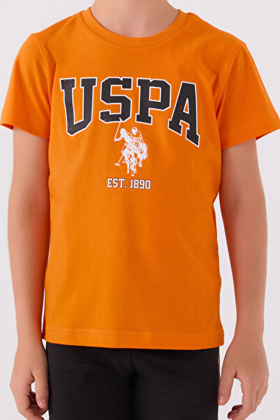 U.S. Polo Assn. Boy's Orange Bermuda Set