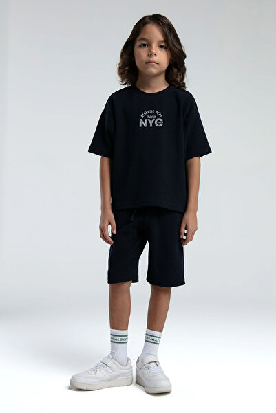 Rolypoly Boy's Bermuda Suit Waffle Knitted Fabric