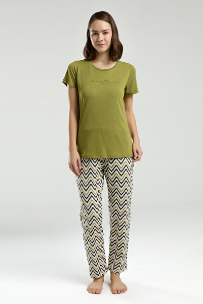 Arnetta Women's Green Short Sleeve Pajama Set