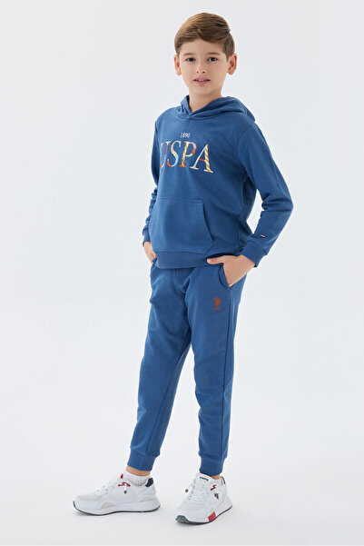 U.S. Polo Assn. Lapos kék fiú tréningruha szett