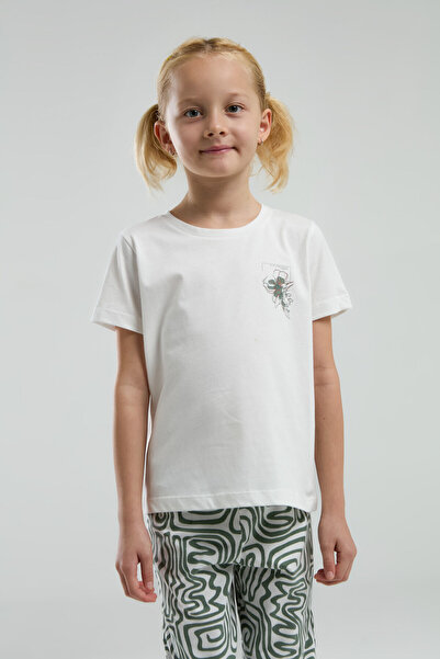 Arnetta Costum de pijama alb cu maneca scurta pentru fete