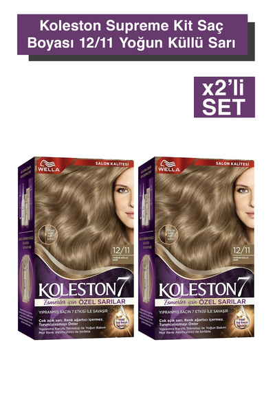 Wella Koleston Supreme 12/11 Yoğun Küllü Sarı x2 Adet