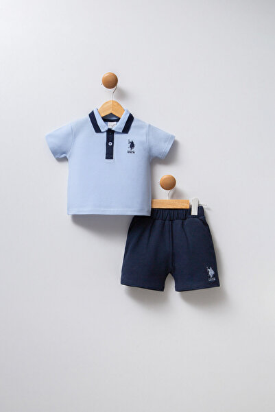 U.S. Polo Assn. طفل رضيع بدلة الطفل الأزرق
