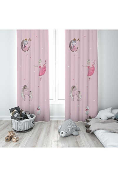 Talia Home Рожева дитяча та дитяча кімната з візерунком, штора 2-стулкова Tla...