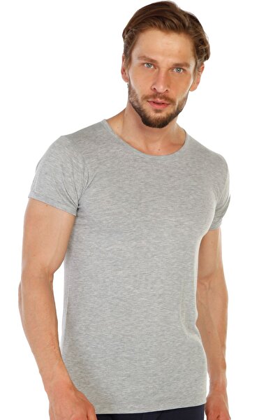 TOLIN 12-пакетна бавовняна сіра меланжева футболка з круглим вирізом для чоловіків 314