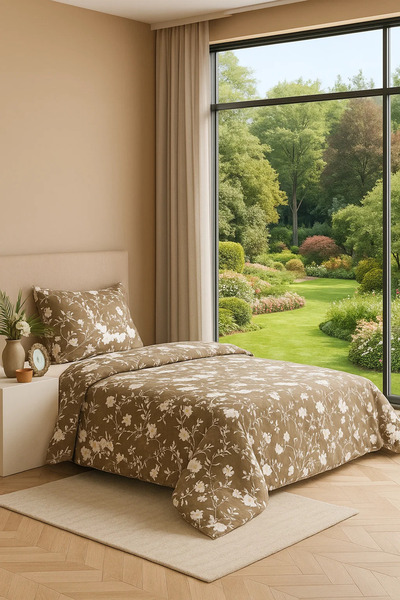 English Home Shade Nevresim Takımı Tek Kişilik Haki