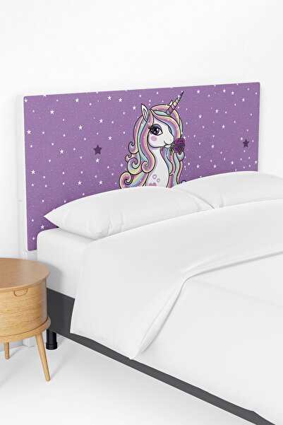Talia Home Mor Unicorn Desenli Yatak Baza Başlık Kılıfı TLABK-054