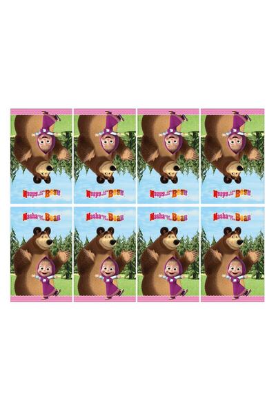 Parti dolabı Masha and the Bear Patterned Plastic Tablecloth 120X180 Masha an...