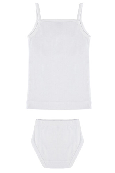 TOLIN Pachet de 3 set de chiloți albi pentru fete, 100% bumbac, 8422