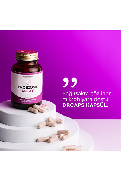 Next Microbiome Probiome-Relax Probiyotik ve Prebiyotik İçeren Takviye Edici Gıda (60 Kapsül)