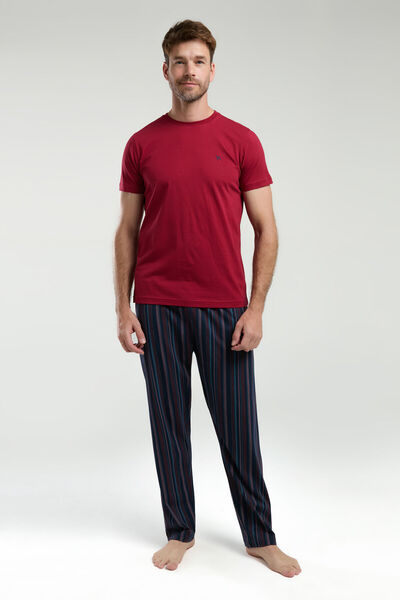 Arnetta Erkek Bordo Kısa Kol Pijama Takım