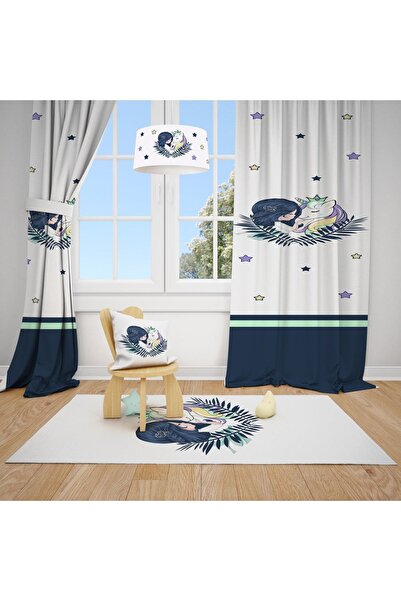 Talia Home Дитяча та дитяча кімната з малюнком єдинорога та принцеси, штора з...