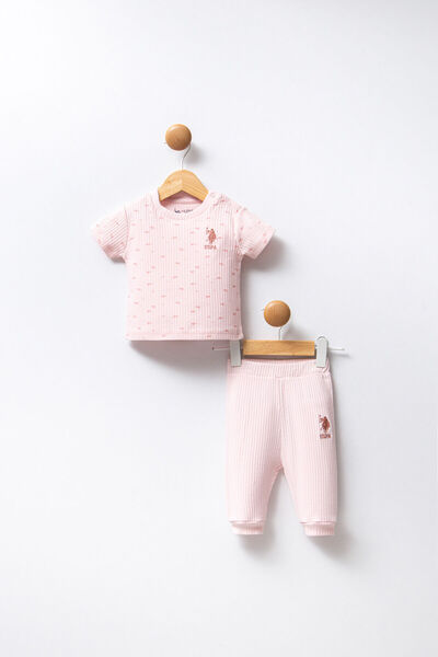 U.S. Polo Assn. Kız Bebek Pembe Bebek Takım