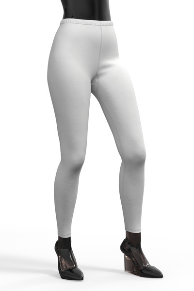 TOLIN Colanți damă White Rib 100% bumbac - Rip, lungi 721