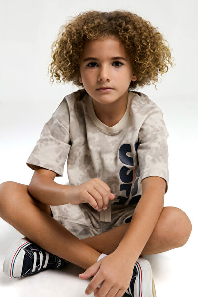 U.S. Polo Assn. BÁZIS. Polo Assn. Fiú krémszínű Bermuda öltöny