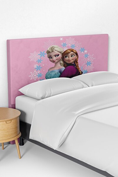 Talia Home Pembe Elsa Anna Desenli Çocuk Odası Yatak Baza Başlık Kılıfı Tlabk...