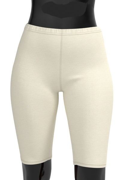 TOLIN Cream Colored 100% Cotton Women's Knee-Leggings - Piping, Model 424