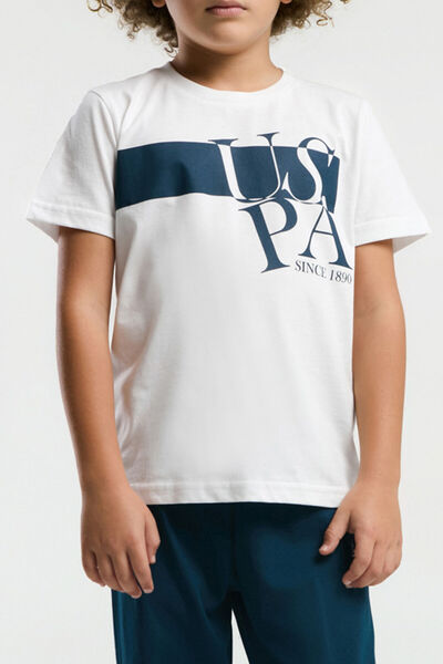 U.S. Polo Assn. U.S. Polo Assn. Boy's White Short Sleeve Pajama Set