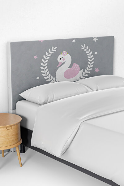 Talia Home Başak ve Kuğu Desenli Çocuk Yatak Baza Başlık Kılıfı TLABK-237