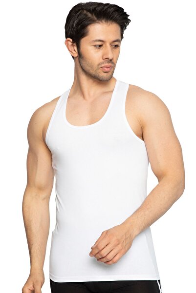 TOLIN Αθλητής Rambo Ανδρικό Αθλητικό Λευκό Βαμβακερό Lycra 1147b