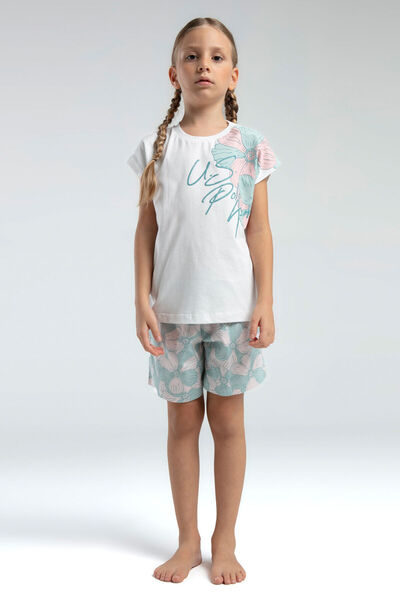 U.S. Polo Assn. Set pantaloni scurți crem pentru fete