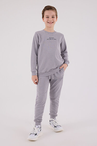 Rolypoly Boy's Gray Tracksuit Set