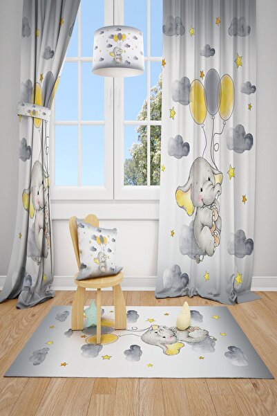 Talia Home Баллон и занавеска с изображением слона для детской комнаты и комн...